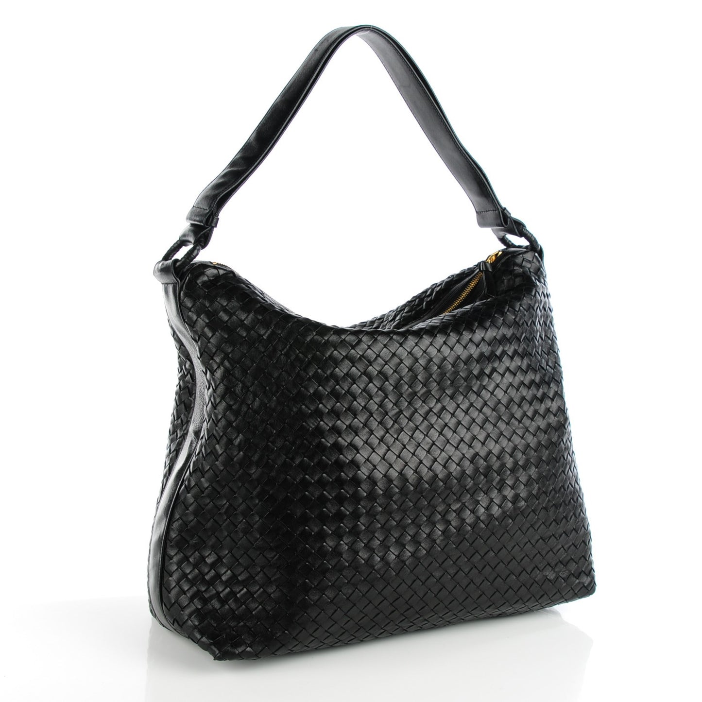 Vintage Nappa Intrecciato Shoulder Bag Nero Black