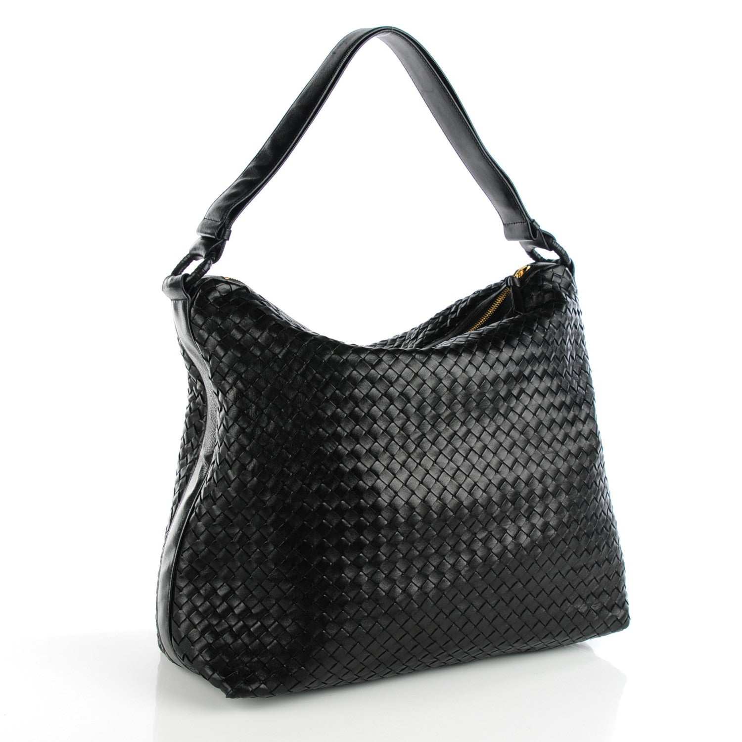 Bottega Veneta Vintage Nappa Intrecciato Shoulder Bag Nero Black 3 of 10