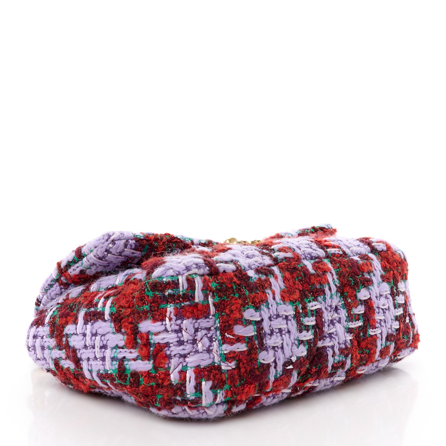Chanel Tweed Quilted Medium Chanel 19 Flap Red Purple Green 4 of 10