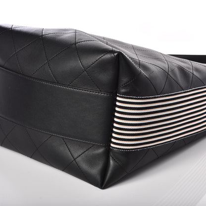 Chanel Calfskin Stitched Large Button Up Hobo Black 6 of 9