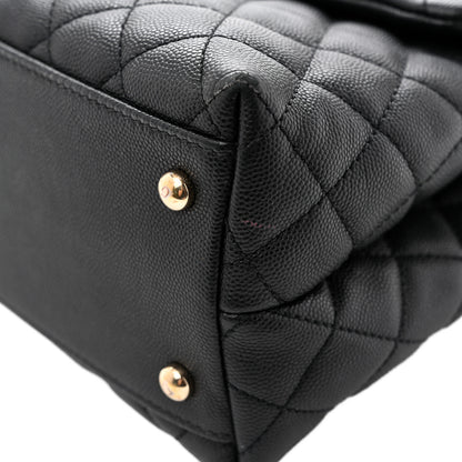Chanel Caviar Quilted Medium Coco Handle Flap Black 20 of 23
