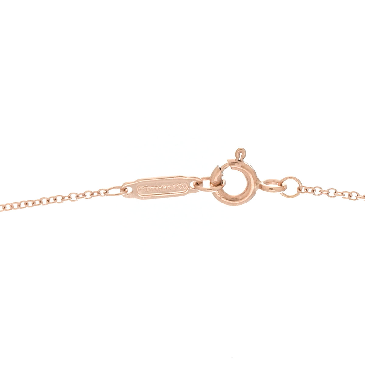 Tiffany 18K Rose Gold Diamond Small Open Circle Pendant Necklace 4 of 7