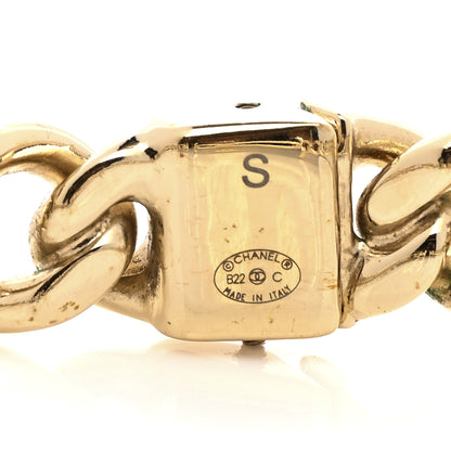 Chanel Metal CC Chain Link Choker Necklace S Gold 4 of 5