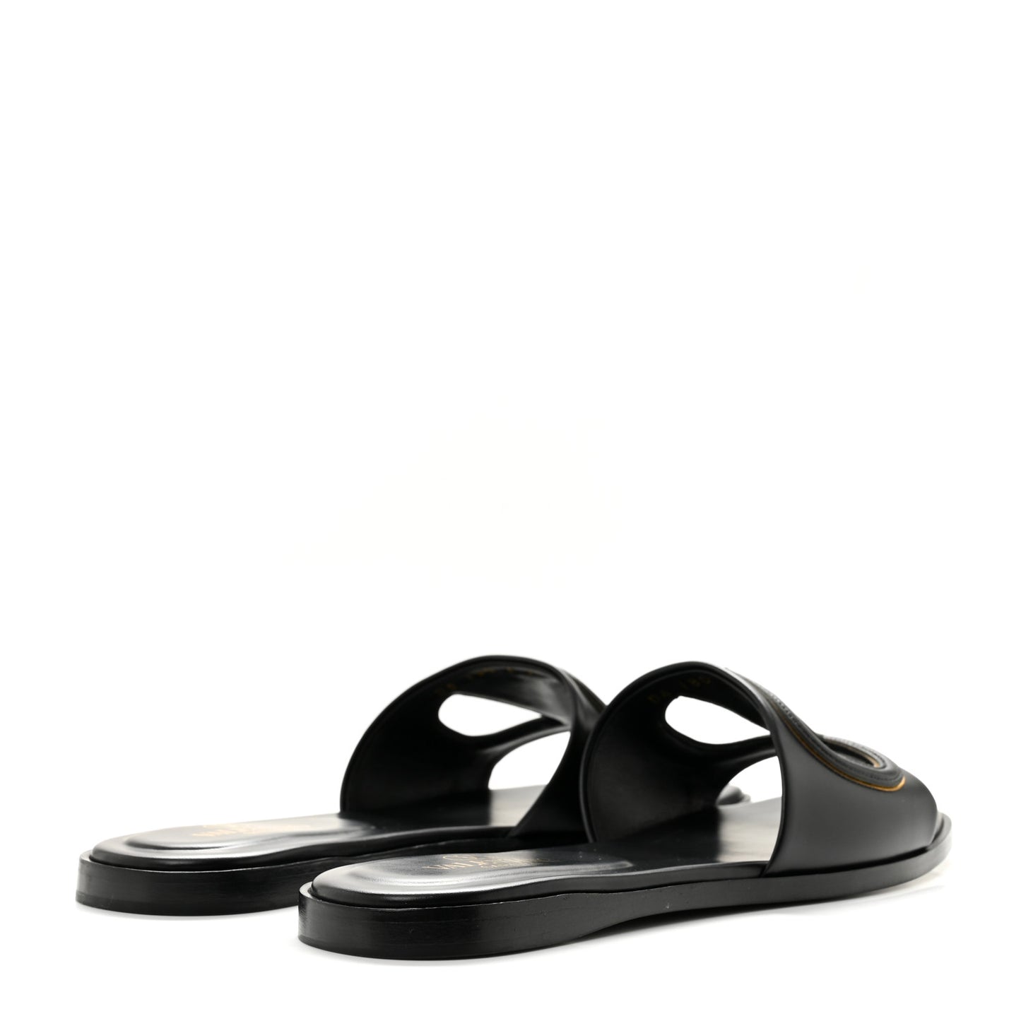 Nappa Vlogo Flat Slide Sandals 37 Black