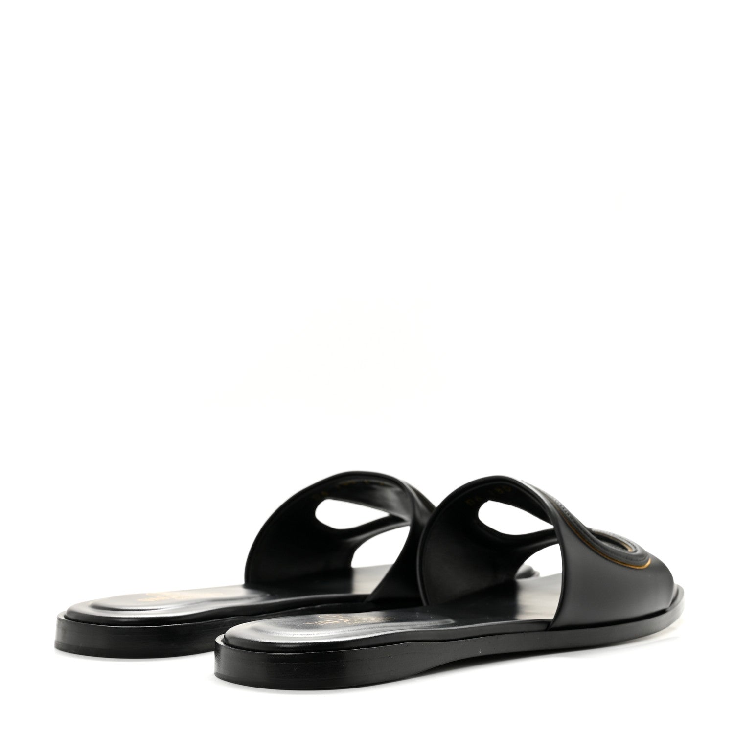 Valentino Garavani Nappa Vlogo Flat Slide Sandals 37 Black 5 of 10