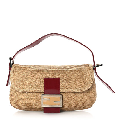 Fendi Raffia Baguette Red 1 of 8