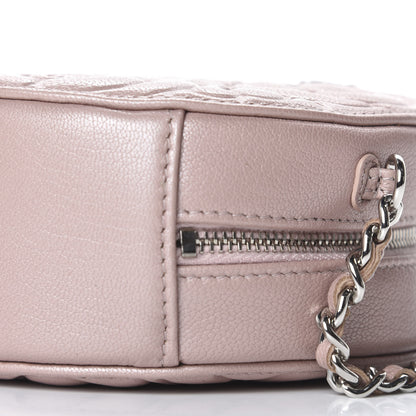 Chanel Lambskin Camellia Quilted Round Clutch With Chain Light Pink 7 of 10
