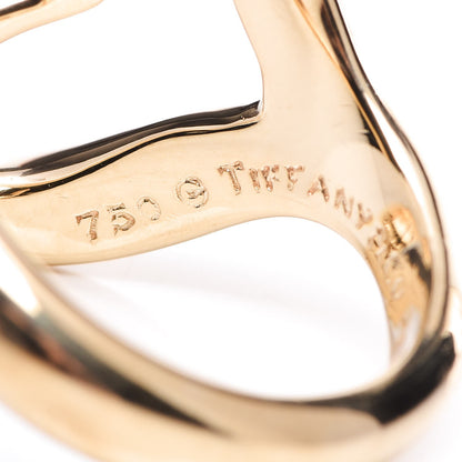 Tiffany 18K Yellow Gold Elsa Peretti Open Heart Ring 54 7 4 of 10