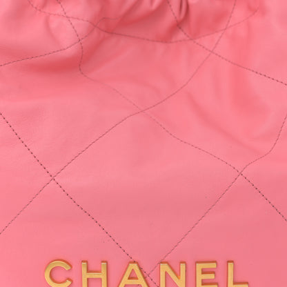 Chanel Shiny Calfskin Quilted Chanel 22 Coral Pink 9 of 11