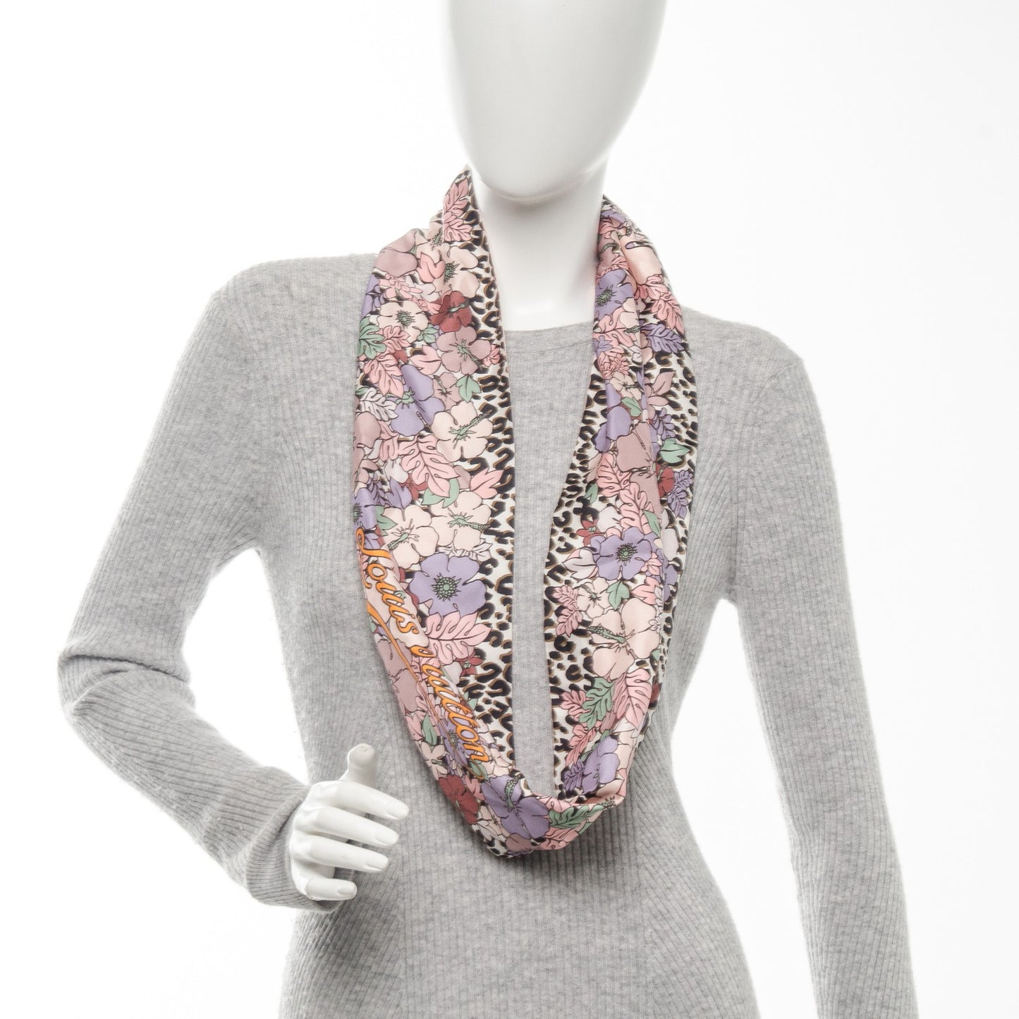 Silk Leopard Tropiques Snood Scarf Pink