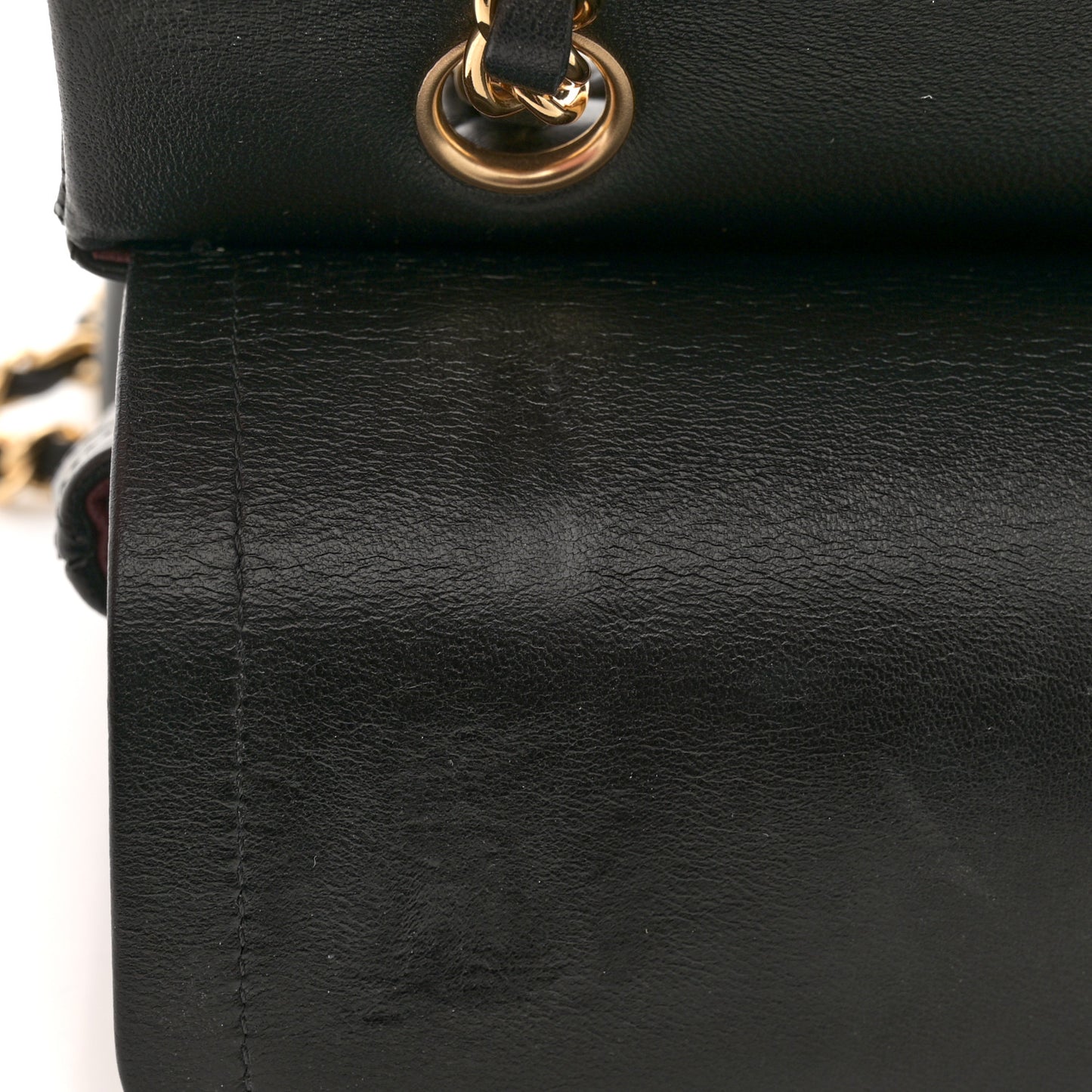 Lambskin Quilted Medium Double Flap Black