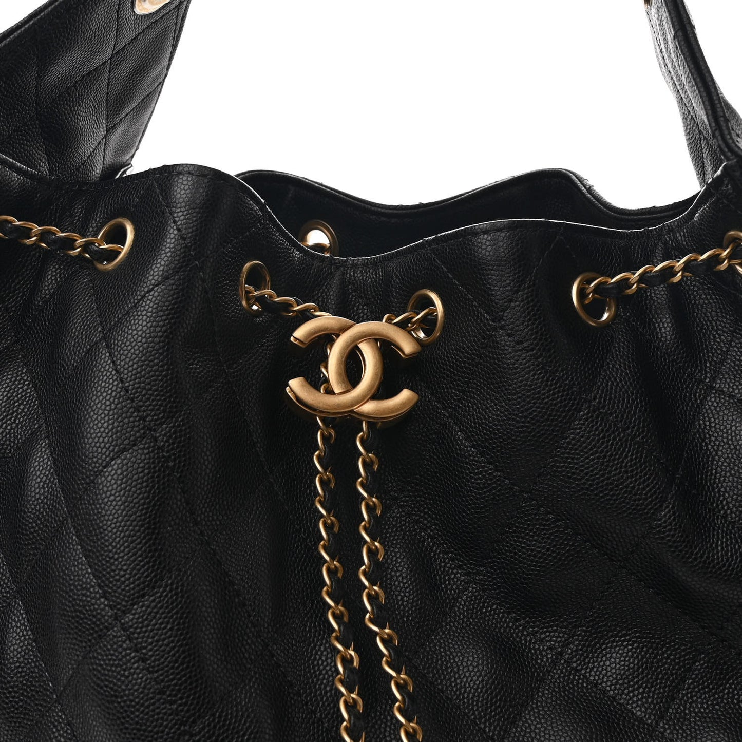 Caviar Quilted Medium Chanel 25 Handbag Black