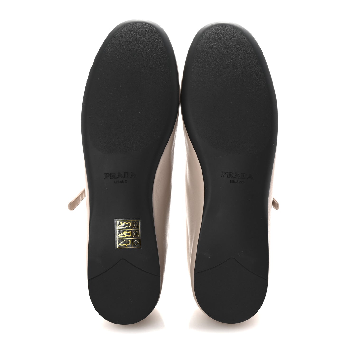 Nappa Triangle Logo Ballerina Flats 37 Powder Pink
