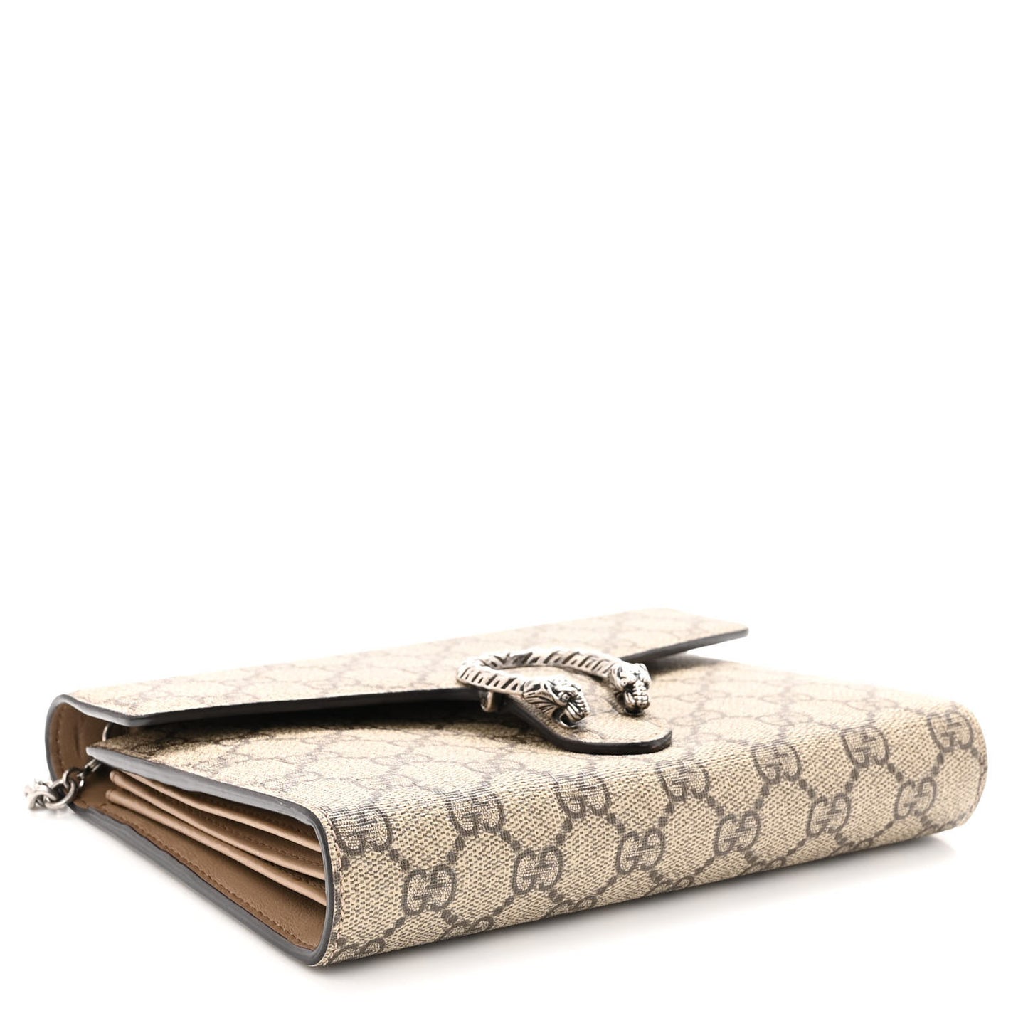 GG Supreme Monogram Mini Dionysus Chain Wallet Beige Taupe