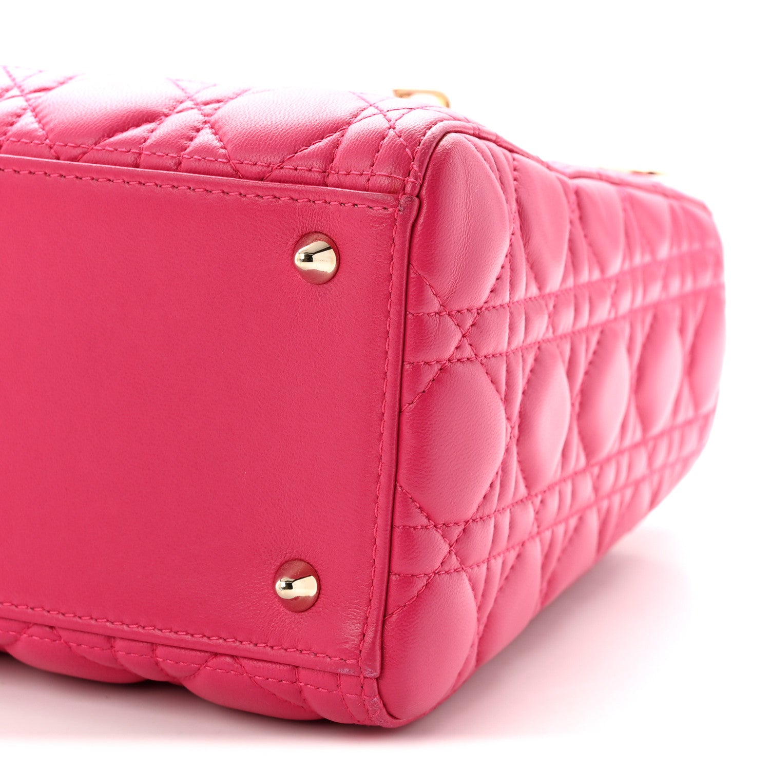 Christian Dior Lambskin Cannage Medium Lady Dior Fuchsia 10 of 11