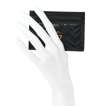 Gucci Calfskin Matelasse GG Marmont Card Holder Black 2 of 6