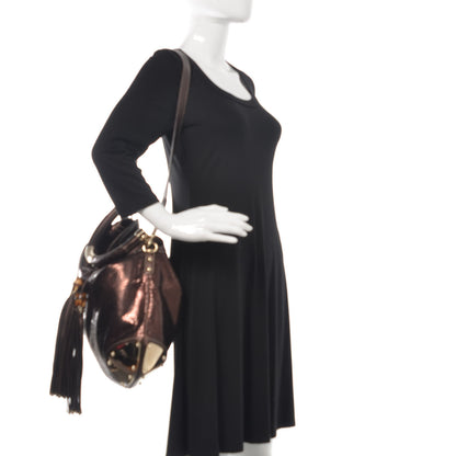 Gucci Python Large Indy Top Handle Hobo Metallic Brown 2 of 12
