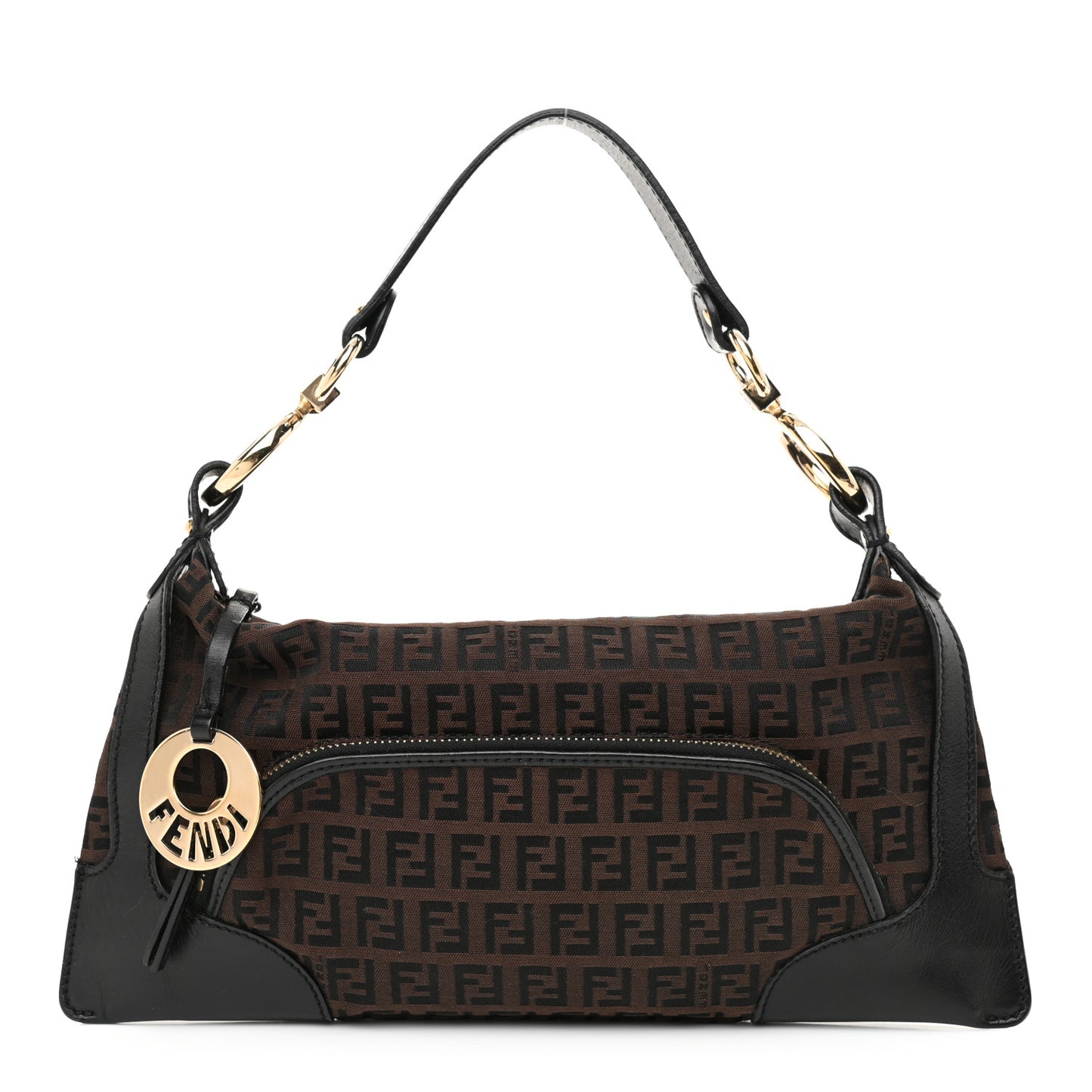 Zucchino Cuoio Small Chef Pocket Shoulder Bag Black Moro