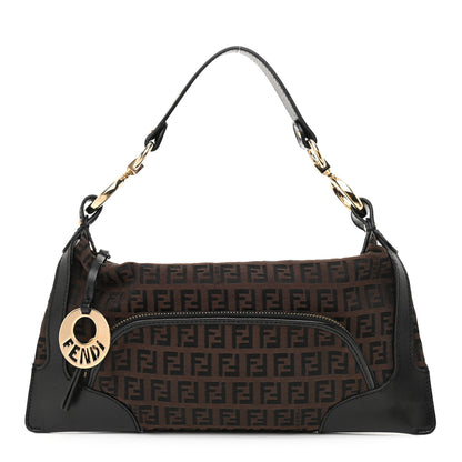 Fendi Zucchino Cuoio Small Chef Pocket Shoulder Bag Black Moro 1 of 10