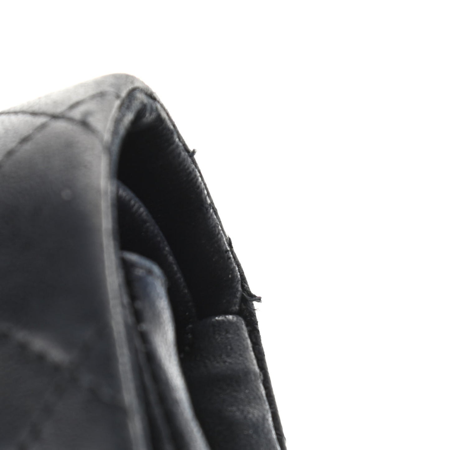 Lambskin Quilted Medium Double Flap Black