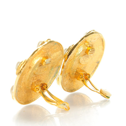 Chanel Pearl Clip On Earrings Gold 3 of 5