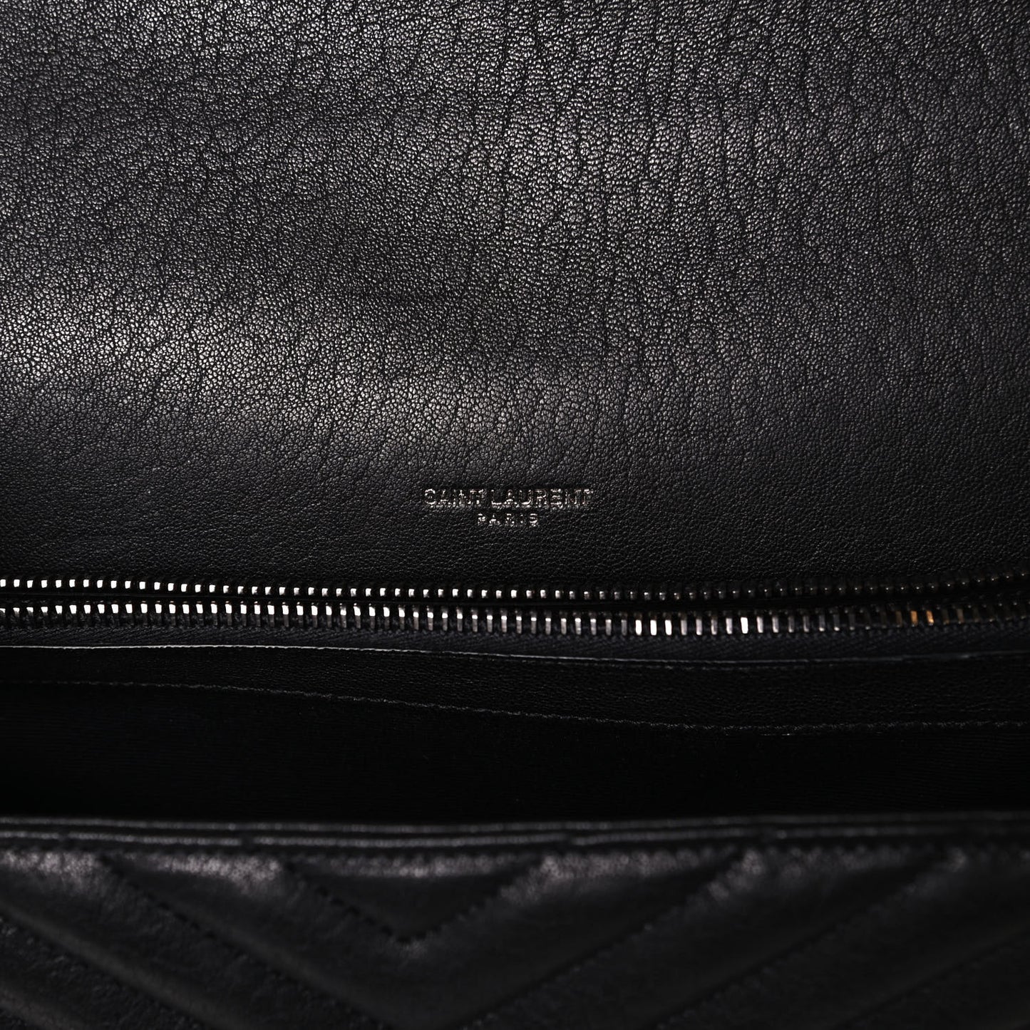 Sheepskin Matelasse Chevron Monogram Large College Satchel Black