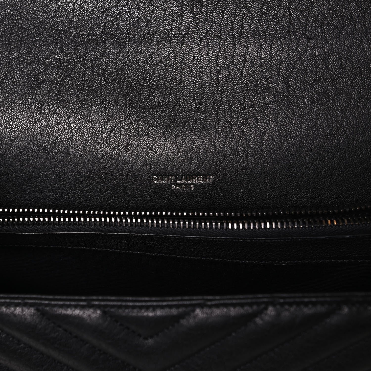Saint Laurent Sheepskin Matelasse Chevron Monogram Large College Satchel Black 5 of 8