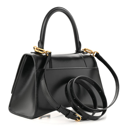Balenciaga Shiny Box Calfskin Small Hourglass Top Handle Bag Black 3 of 10