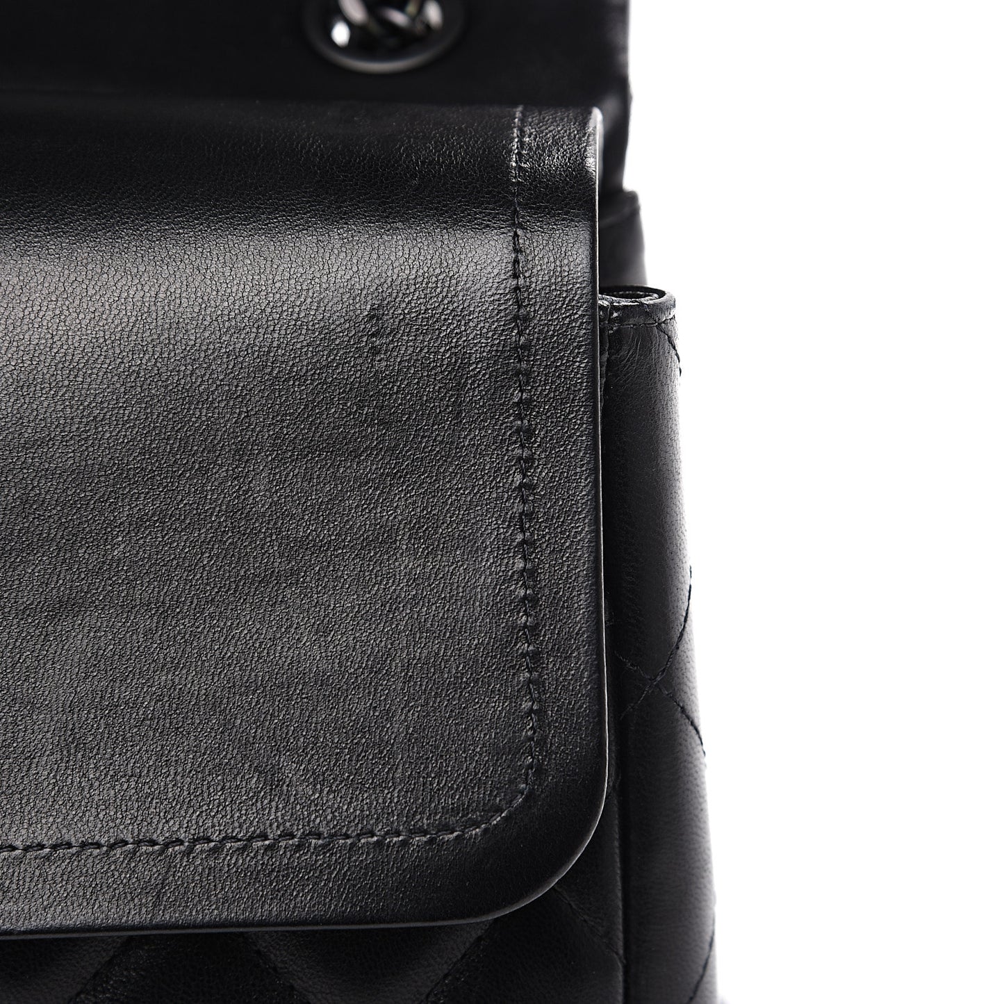 Lambskin Quilted Jumbo Double Flap So Black