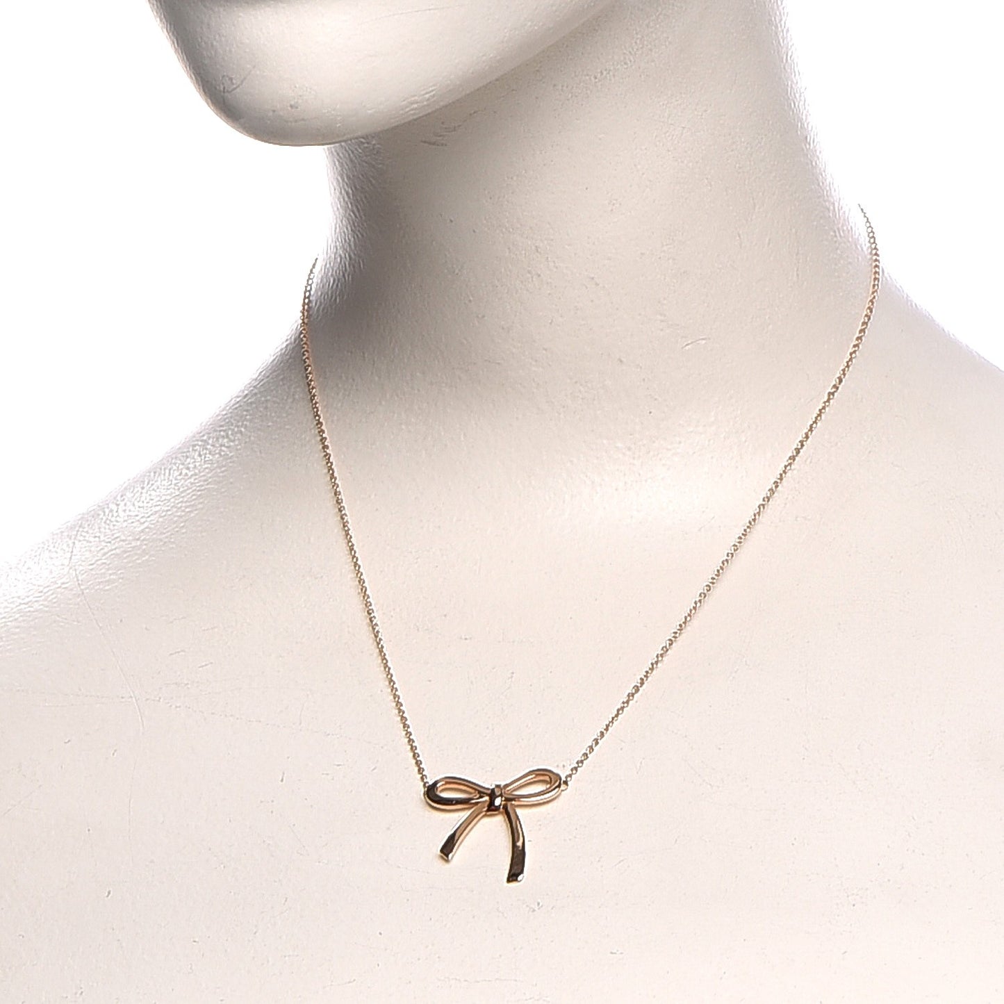 18K Rose Gold Mini Bow Pendant Necklace