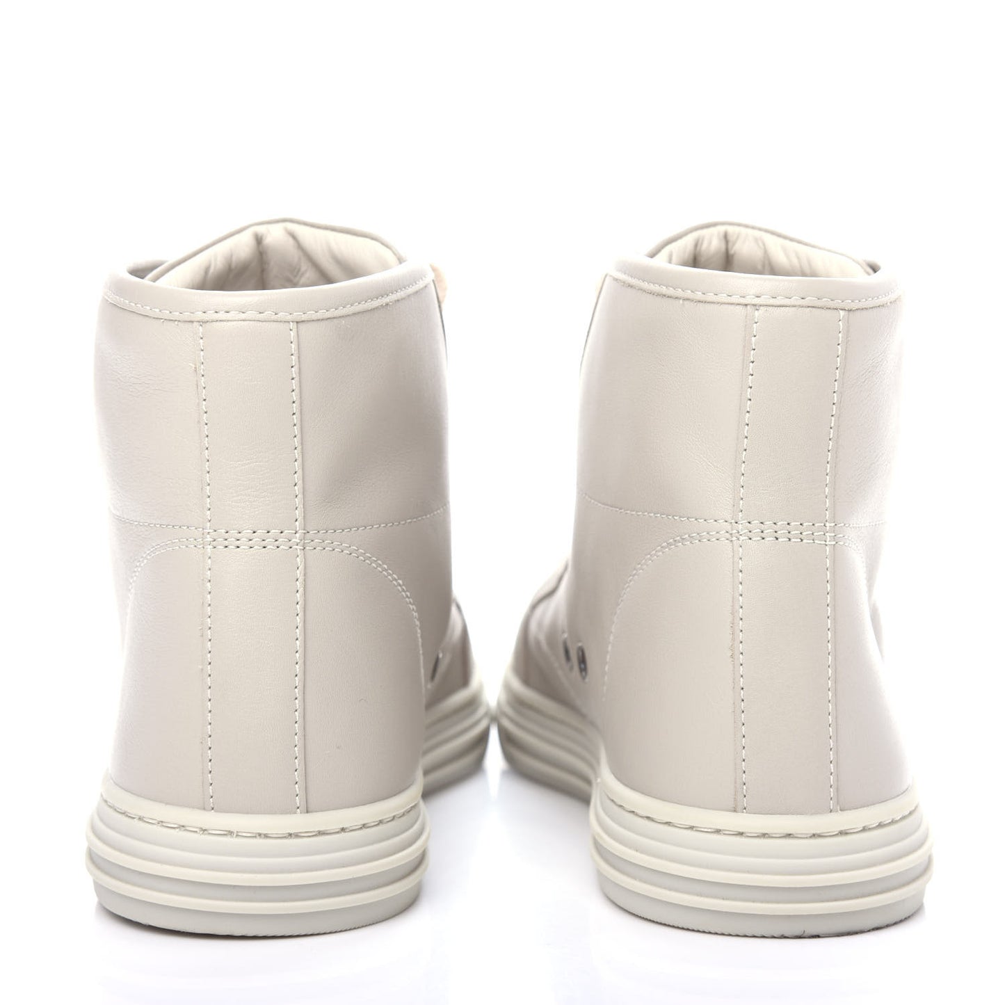 Calfskin Womens High Top Sneakers 37.5 Mystic White