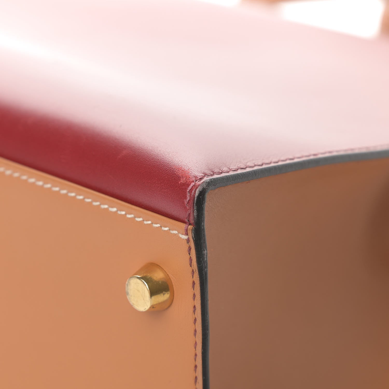 Hermes Box Chamonix Kelly Bi-Color Sellier 32 Rouge H Gold 12 of 20