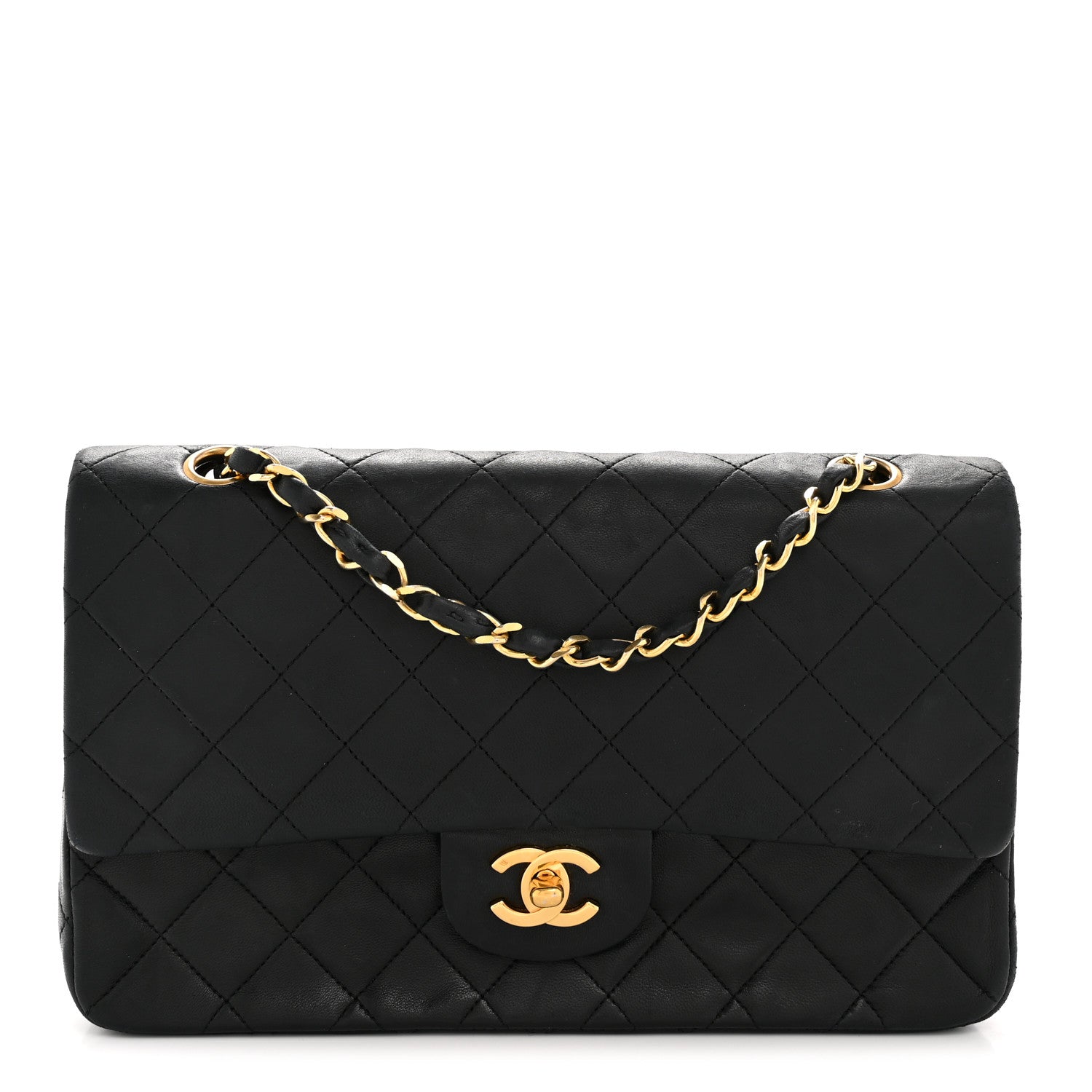Chanel Lambskin Quilted Medium Double Flap Black 1 of 15