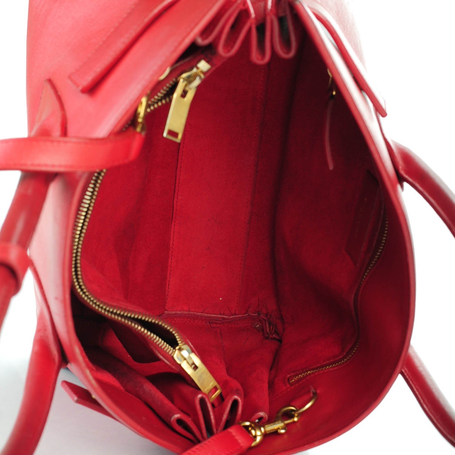 Saint Laurent Calfskin Small Sac De Jour Lipstick Red 17 of 20