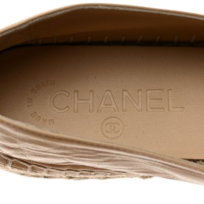 Chanel Lambskin CC Espadrilles 38 Beige Black 6 of 9