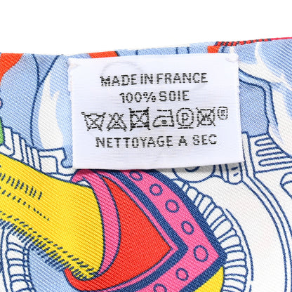 Hermes Silk Sur Mon Nuage Twilly Fuchsia Bleu Multicolor 3 of 6