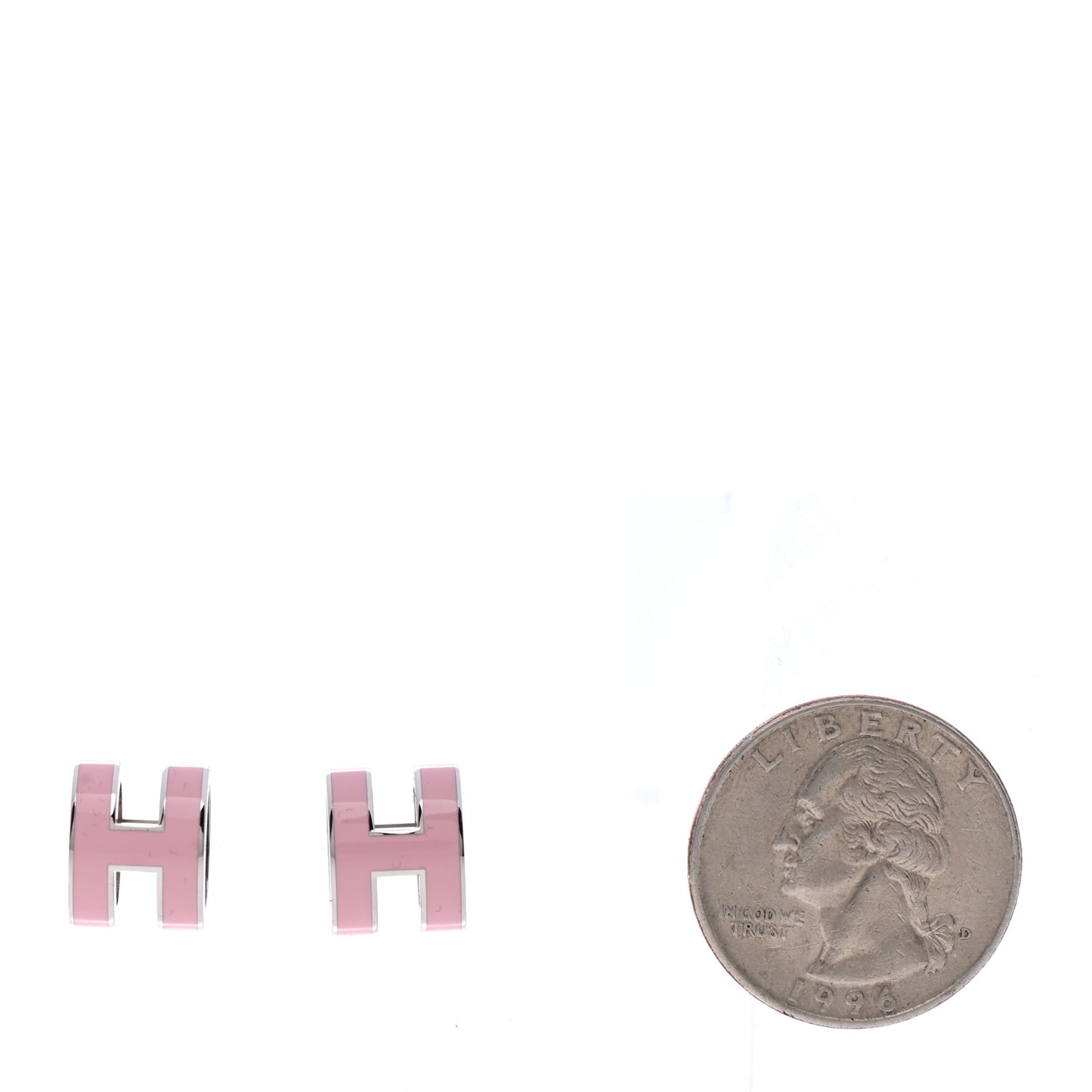 Palladium Lacquered Pop H Earrings Rose Dragee