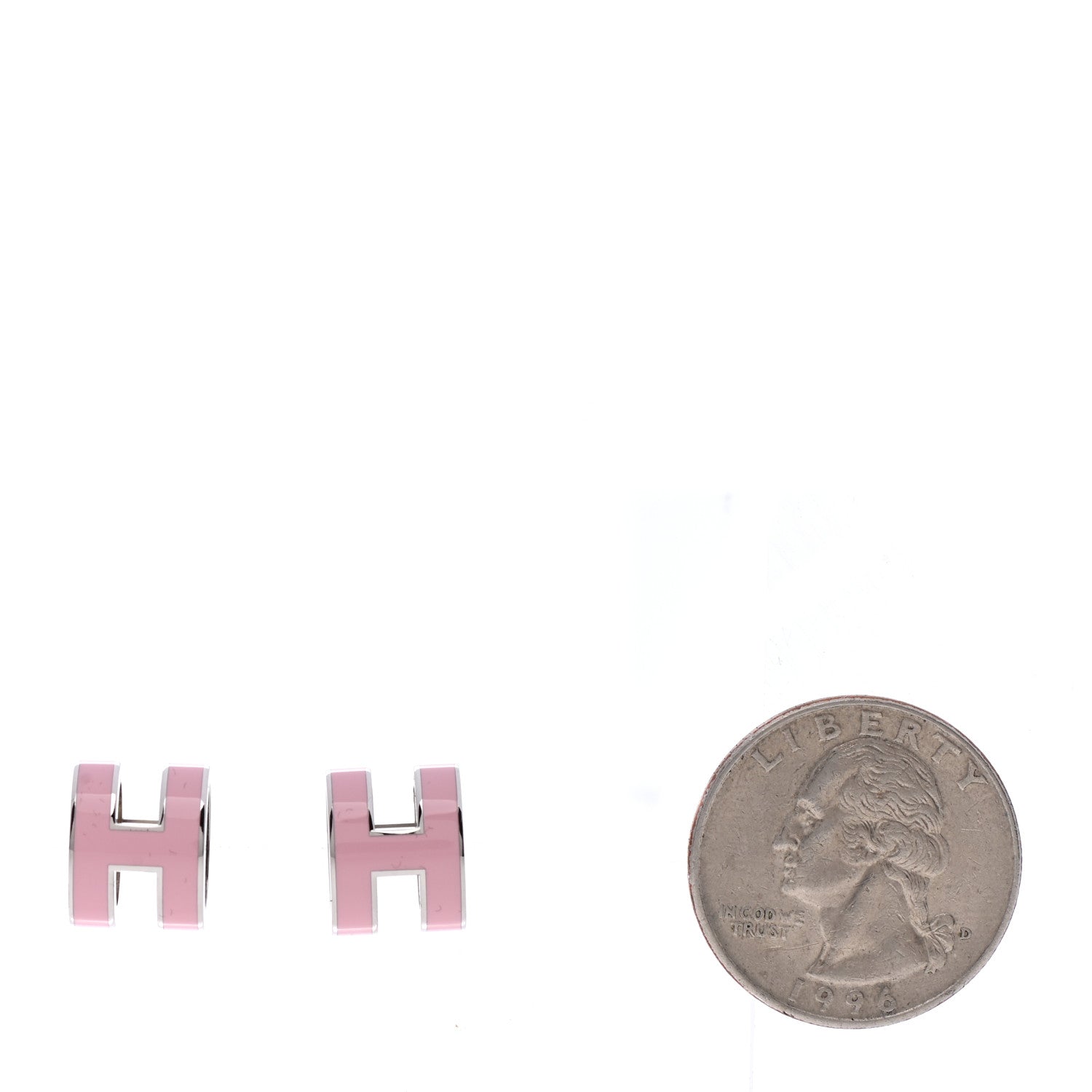 Hermes Palladium Lacquered Pop H Earrings Rose Dragee 2 of 5