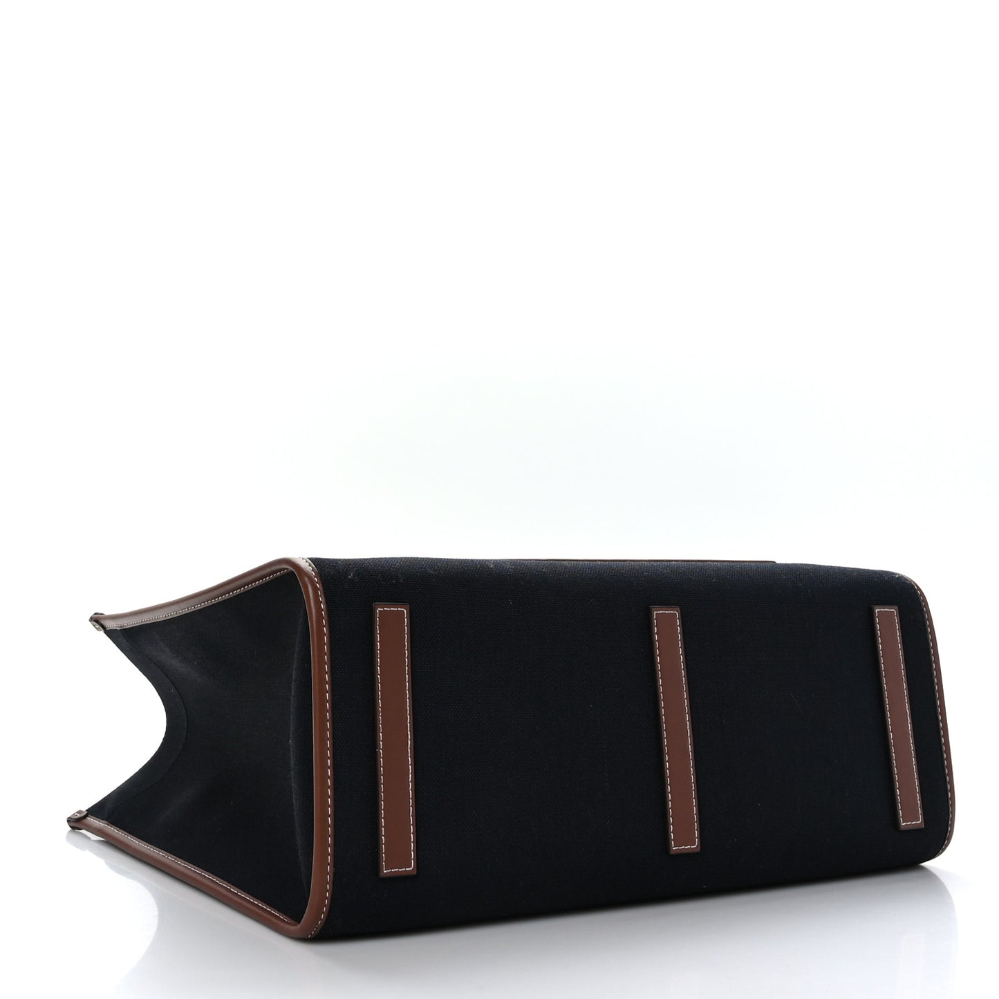 Canvas Smooth Calfskin Medium Two Tone Freya Tote Black Tan