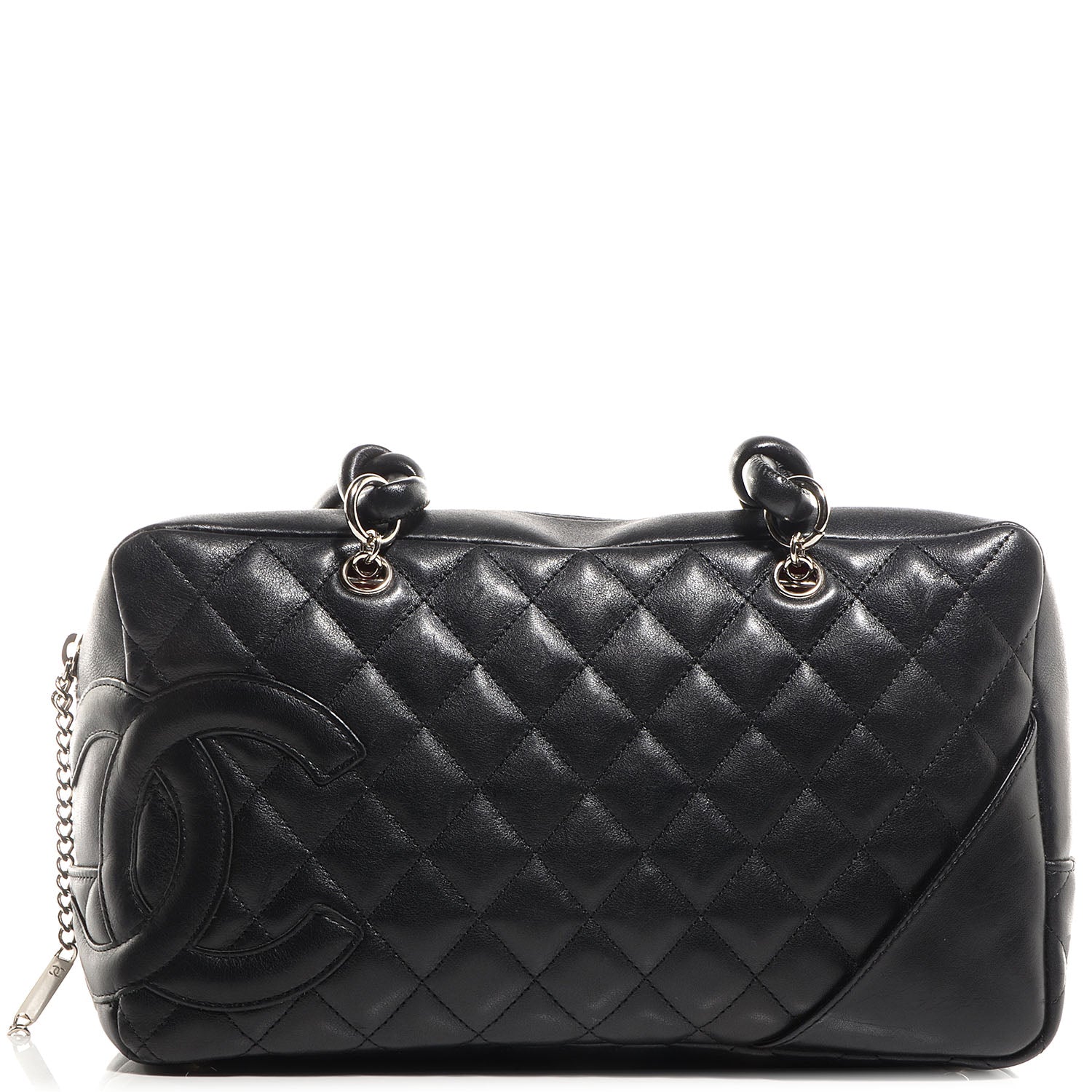 Chanel Calfskin Quilted Large Cambon Bowler Pink Black 1 of 7