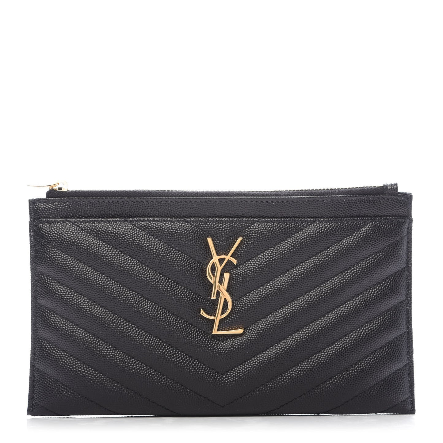 Grain De Poudre Chevron Monogram Bill Pouch Black