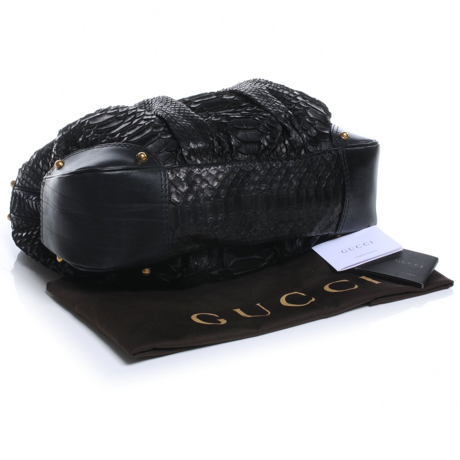 Gucci Python Large Jockey Hobo Black 4 of 7