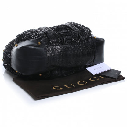 Gucci Python Large Jockey Hobo Black 4 of 7