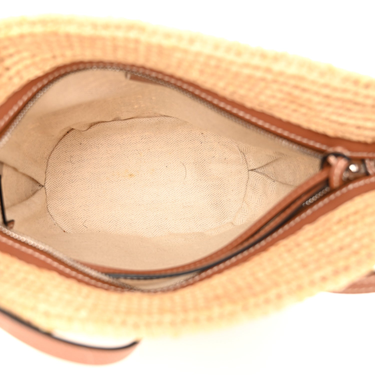 Loewe Calfskin Raffia Paulas Ibiza Pochette Bag Natural Tan 5 of 12