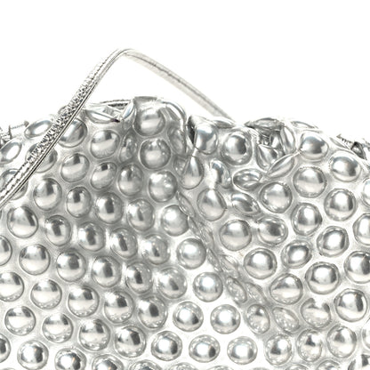 Bottega Veneta Metallic Fabric Bubble Wrap The Mini Pouch Silver 7 of 9