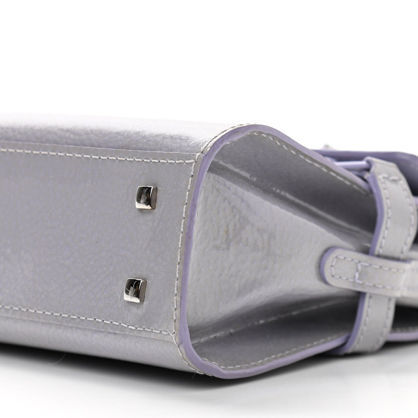 Patent Calfskin Micro Tempete Satchel Lilas