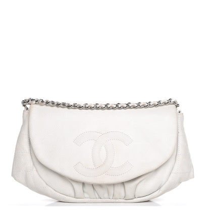 Chanel Caviar Half Moon Wallet On Chain WOC White 1 of 9