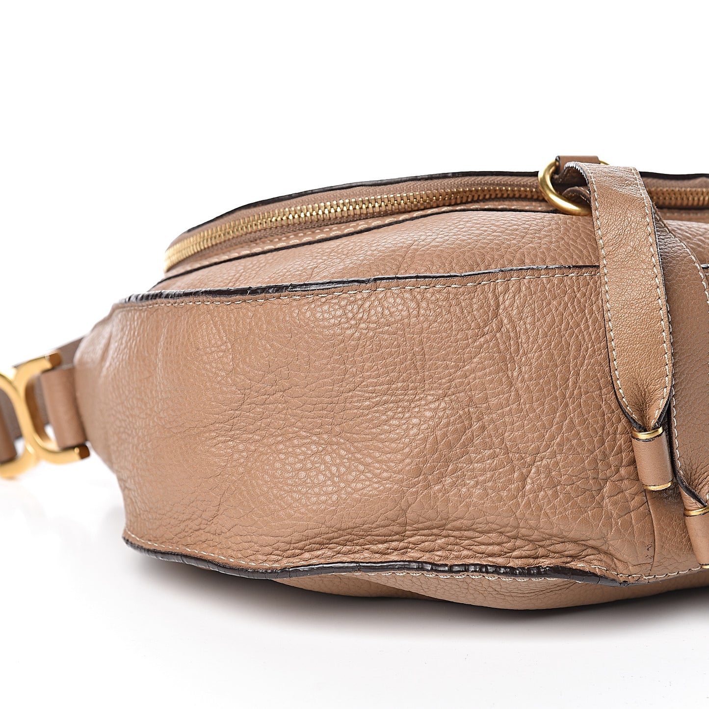 Calfskin Medium Marcie Round Zip Crossbody Bag Nut