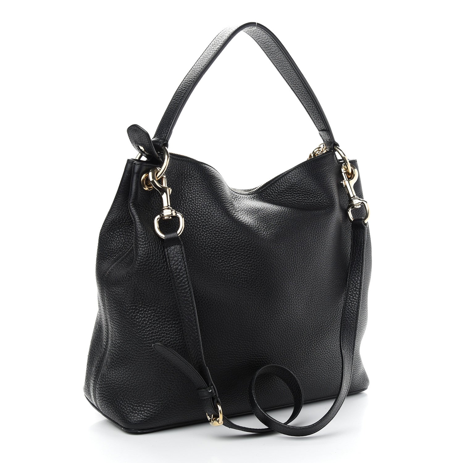 Gucci Pebbled Calfskin Large Soho Hobo Black 2 of 17
