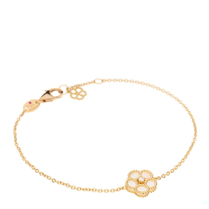 Roberto Coin 18K Yellow Gold Diamond Mother of Pearl Daisy Chain Bracelet 1 of 3